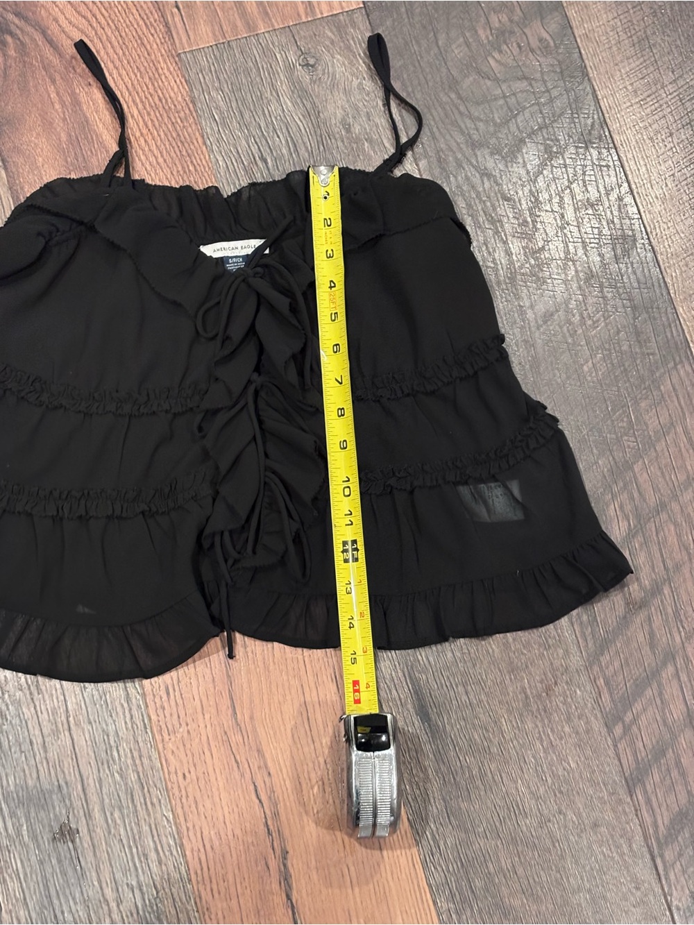 American Eagle Outfitters Black Ruffle Tie-Front Camisole in size small - Picture 5 of 11